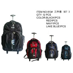 REF:813 / MOCHILA CON 2 RUEDAS JUEGO DE TRES - Mochilas para